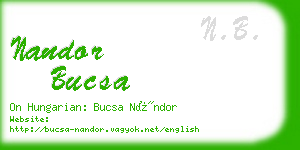 nandor bucsa business card
